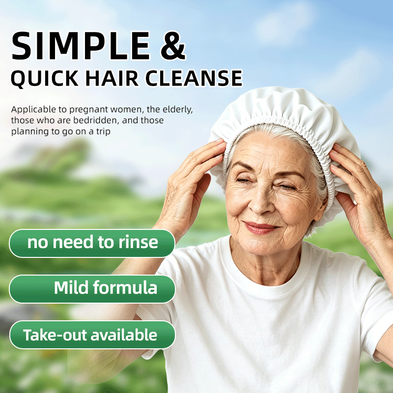 Hair Care With Aloe Vera - Gorro de Champú Desechable sin Agua