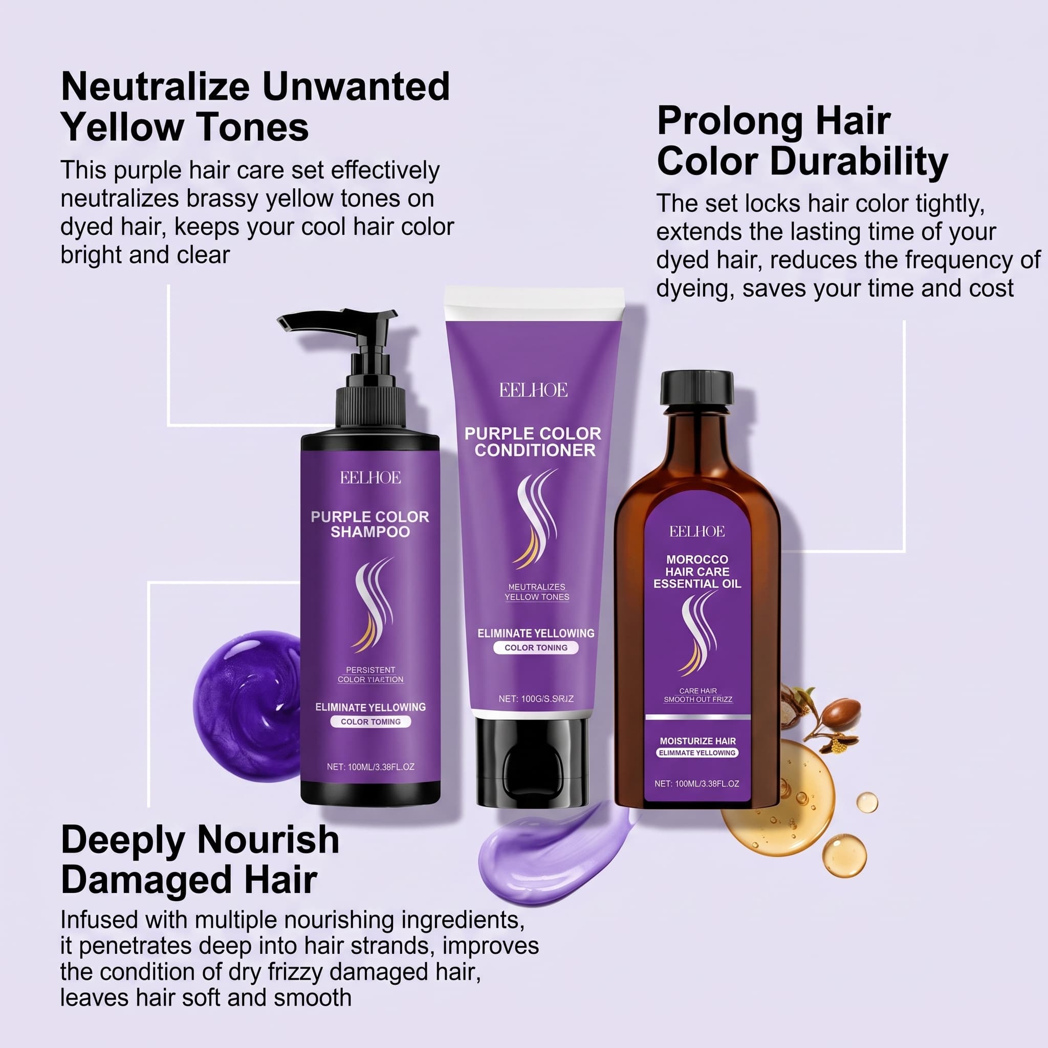 Set de Champú Morado con Acond - Purple Toning Shampoo reseña y precio