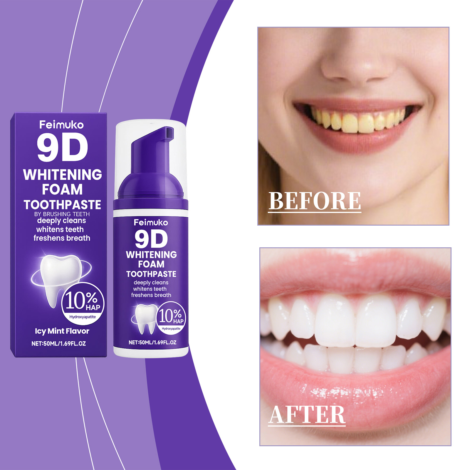 Espuma Dental Blanqueadora 9D  - Purple Toning Shampoo reseña y precio